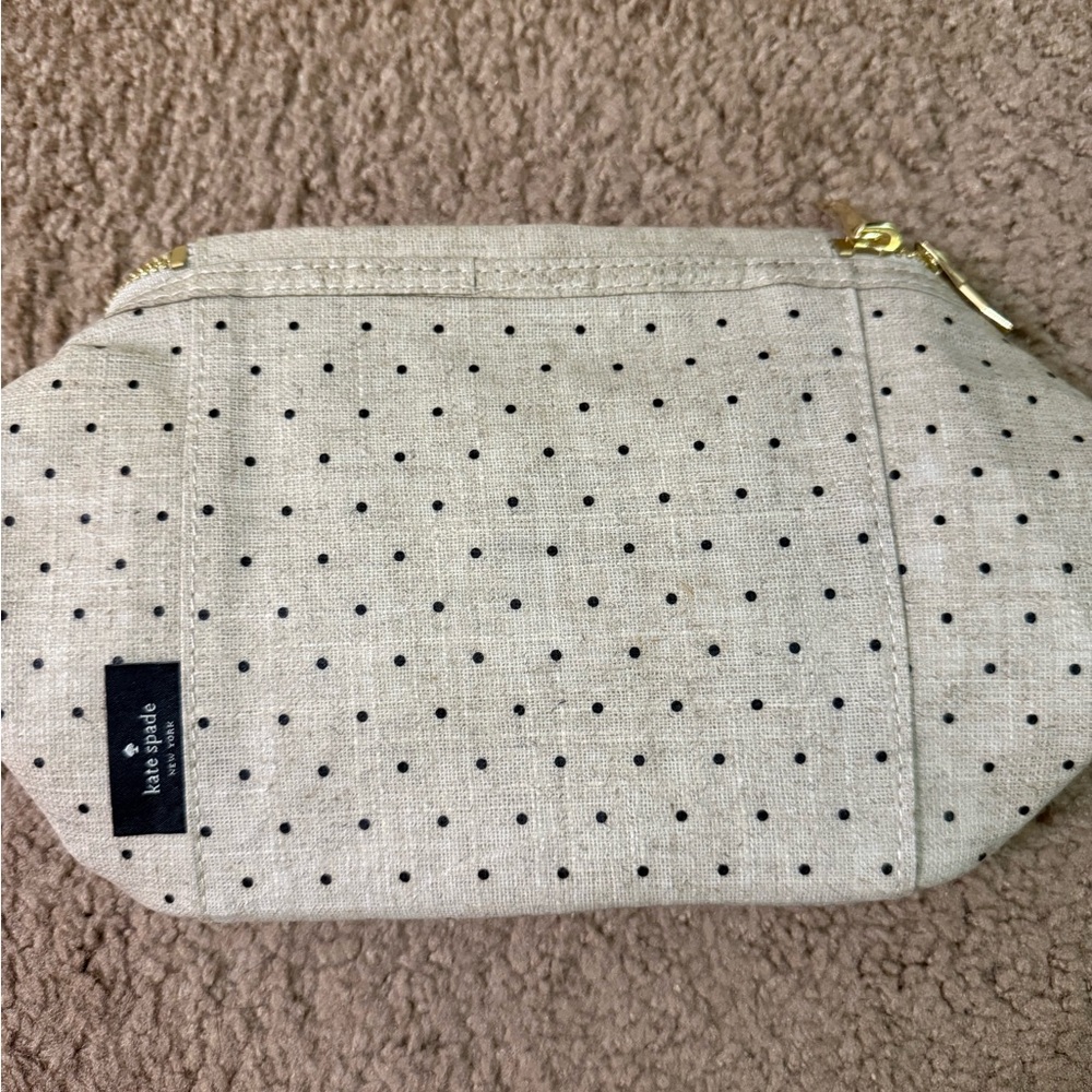 Kate Spade Cream and Black Polka Dot Tote Bag